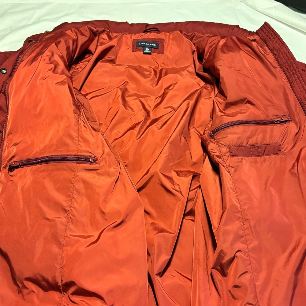 Lands' End Red Puffer Jacket - Picture 9 of 11